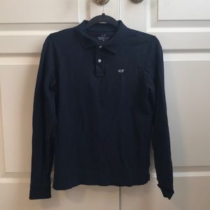 Vineyard Vines Kids Black Long Sleeved Polo